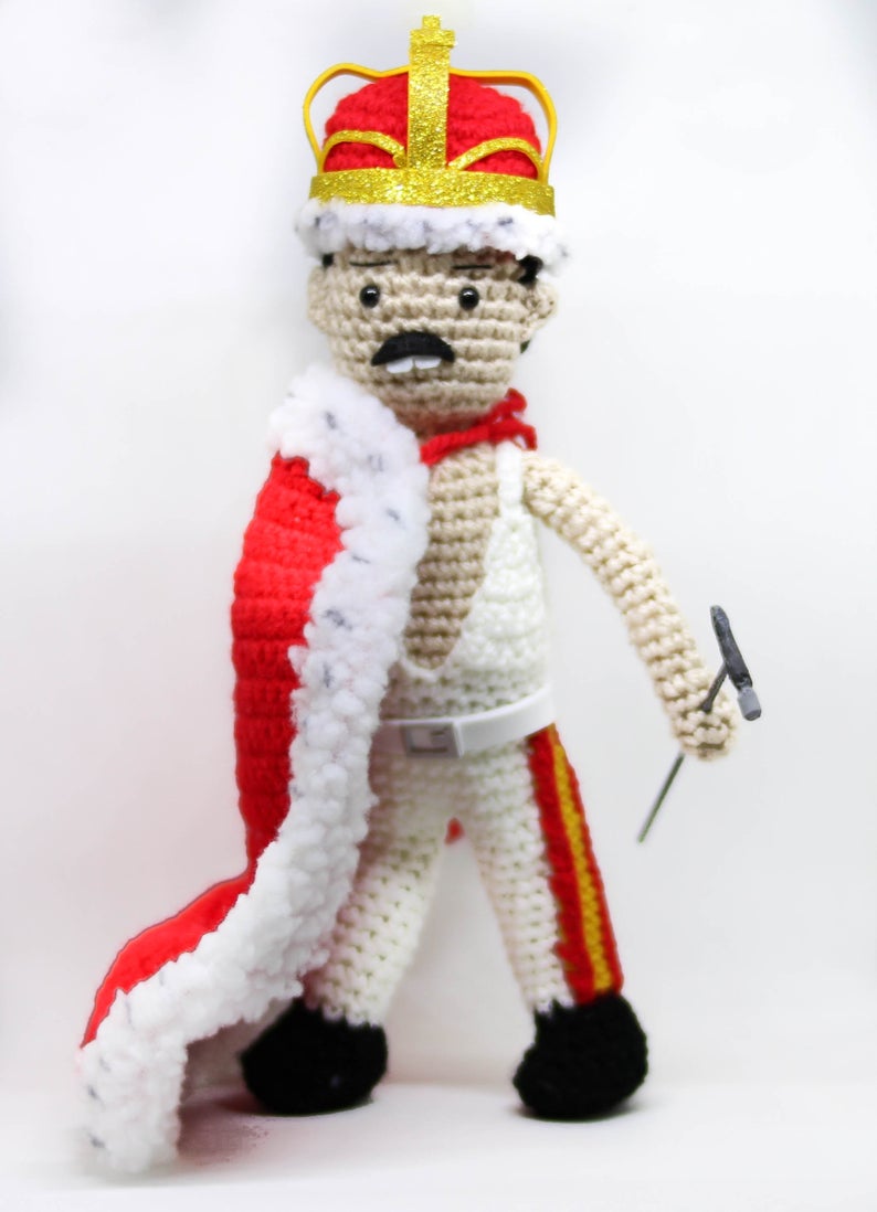 Freddie Mercury With Crown Wool Doll