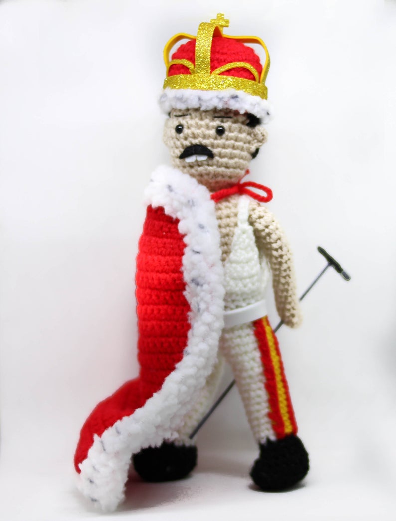 Freddie Mercury With Crown Wool Doll