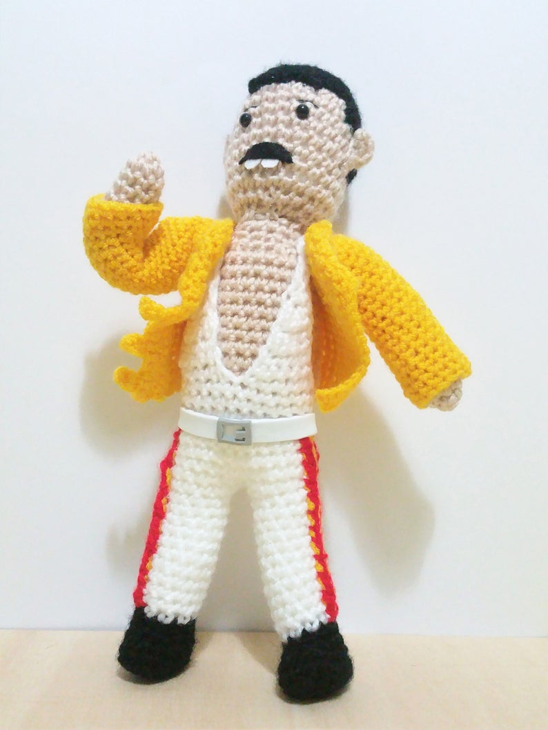 Freddie Mercury With Yellow Jacket Wool Doll