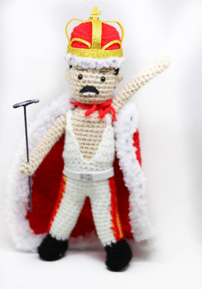 Freddie Mercury With Crown Wool Doll