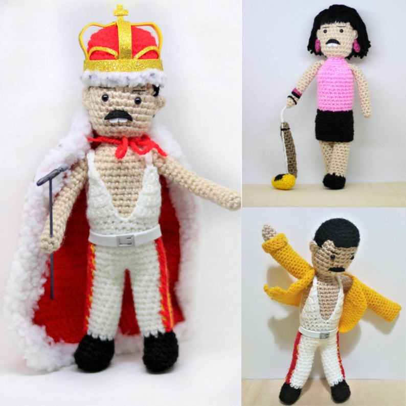 Freddie Mercury With Crown Wool Doll