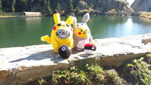 Totoro & Pikachu Cross over Wool Dolls