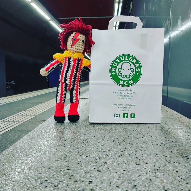 Muñeco de lana David Bowie Ziggy Stardust