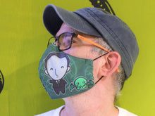 Load image into Gallery viewer, Printed fabric face mask two layers Cthulhu Lovecraft