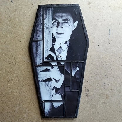 Coffin Glass mosaic magnet  "Dracula"