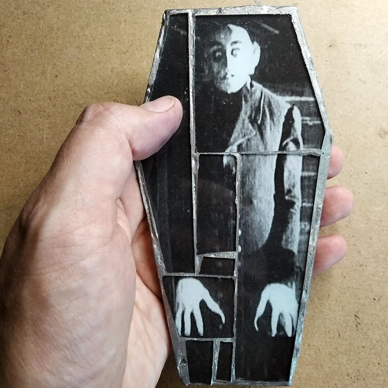 Coffin Glass mosaic magnet " Nosferatu"