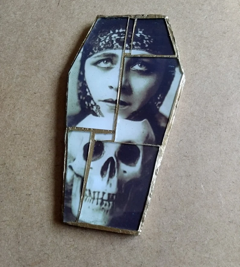 Coffin Glass mosaic magnet  