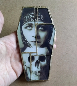 Coffin Glass mosaic magnet  "Valeska Suratt"