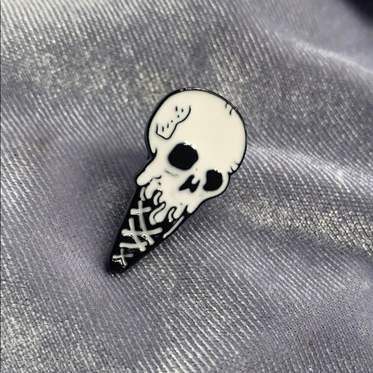 Skull Ice-Cream Pin Badge