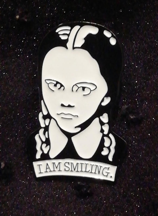Wednesday Addams "I am smiling" Pin Badge