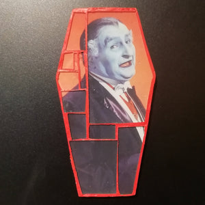 Coffin Glass mosaic magnet " Al Lewis Munster Family"