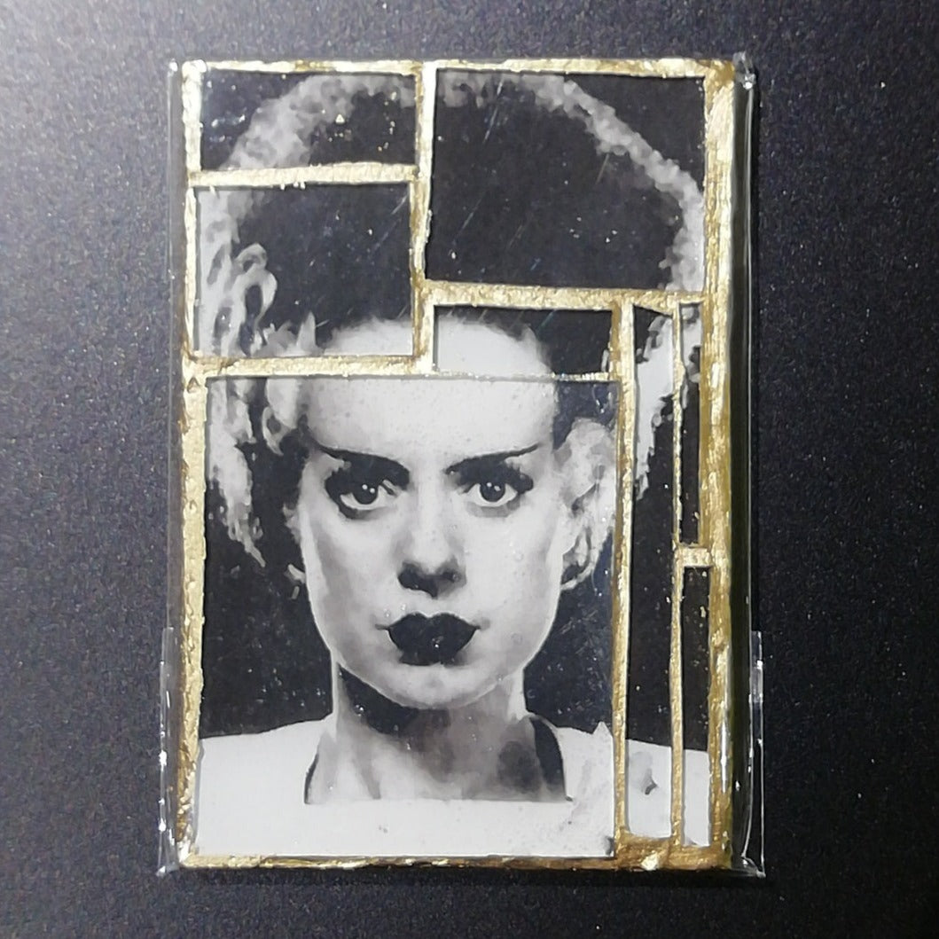 Glass mosaic magnet  "Bride of Frankenstein"