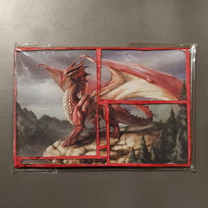 Glass mosaic magnet  "Red Dragon"